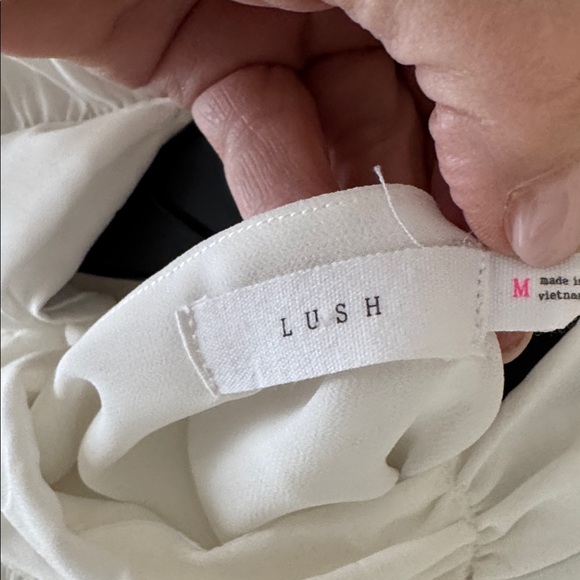 Lush Cream Pleated Women's Blouse - Picture 3 of 3